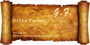 Gitta Ferenc névjegykártya